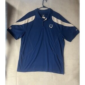 Indianapolis Colts Reebok Blue Logo Golf Polo Shirt Size XL